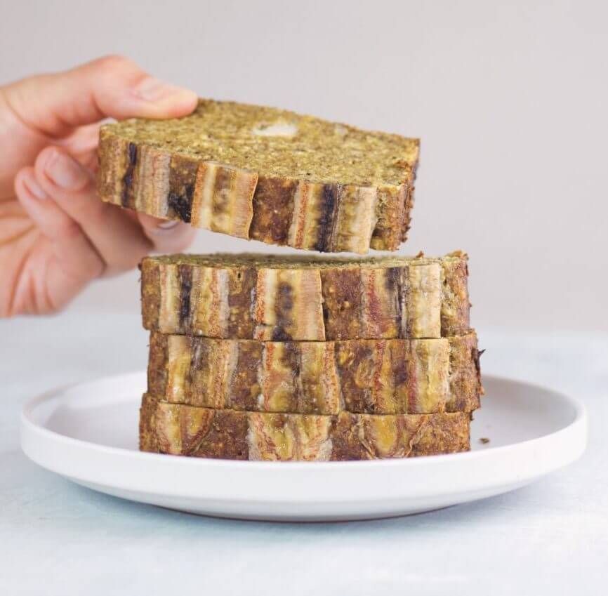 delicious vegan golden banana bread