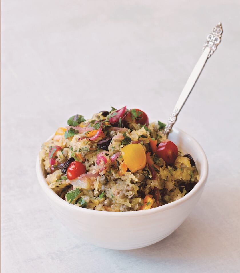 greek-style spaghetti squash from plant-based athlete