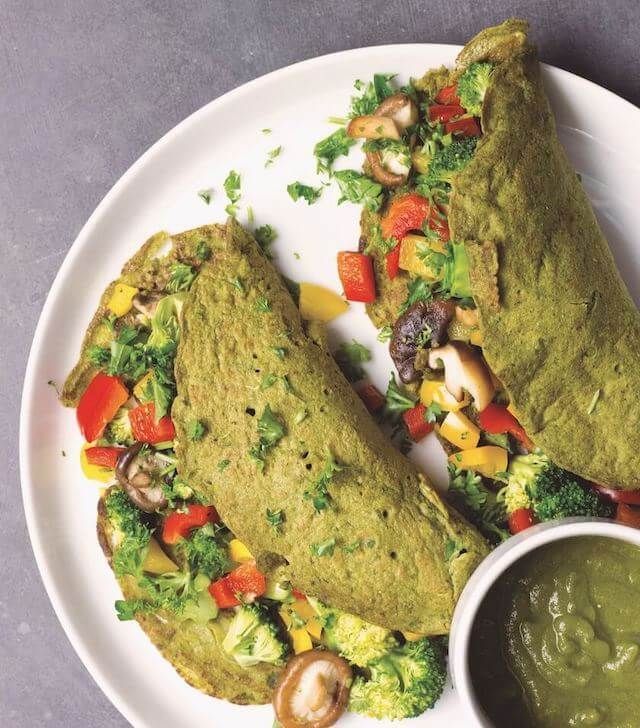 plant-powered spinach crepes from plant-powered athlete