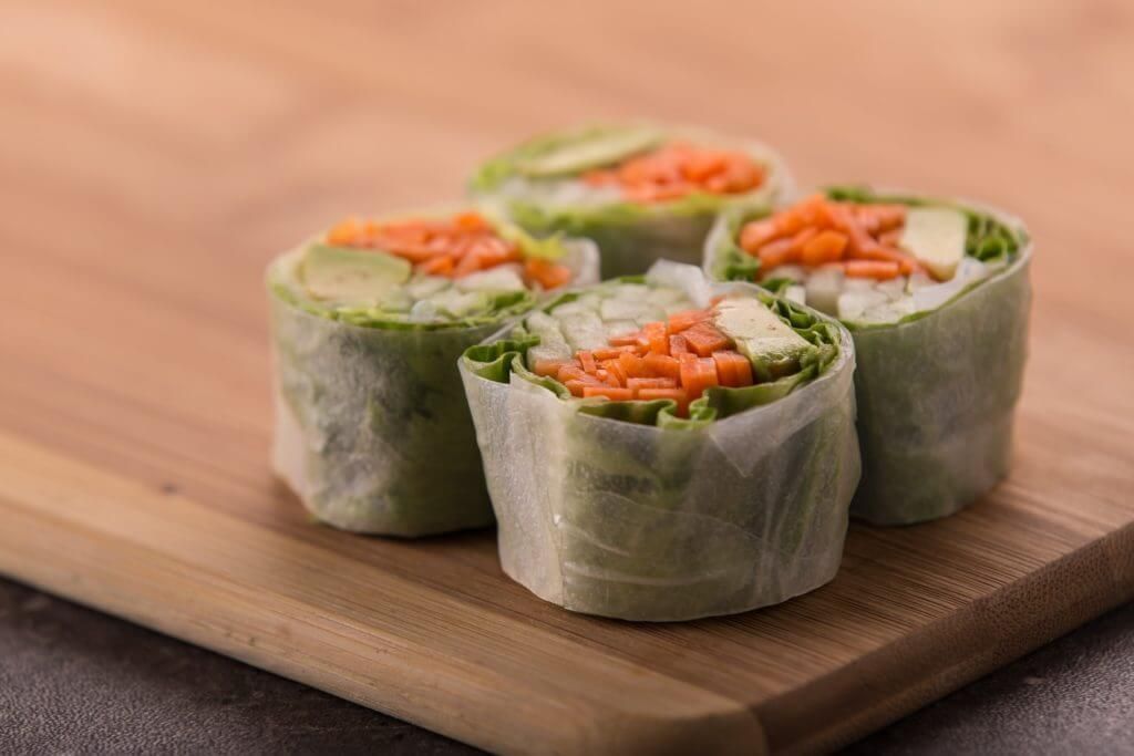 avocado and carrot vegan sushi rolls recipe