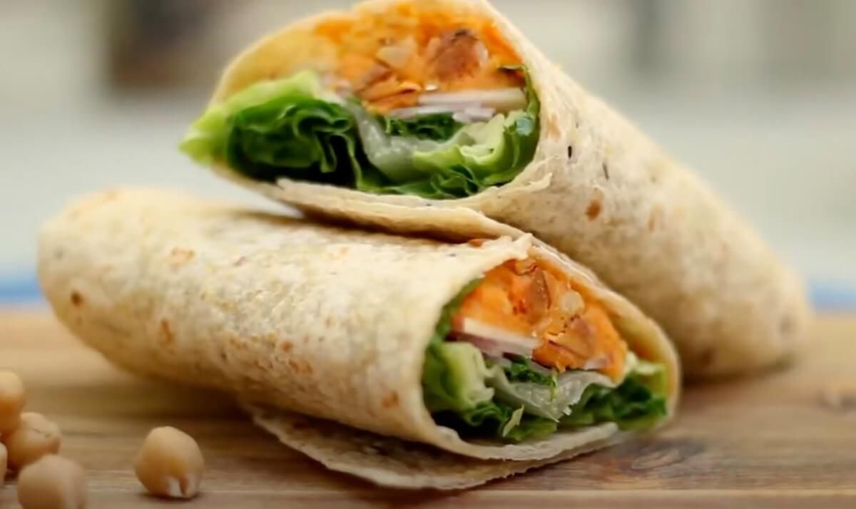 sweet potato and chickpea wraps