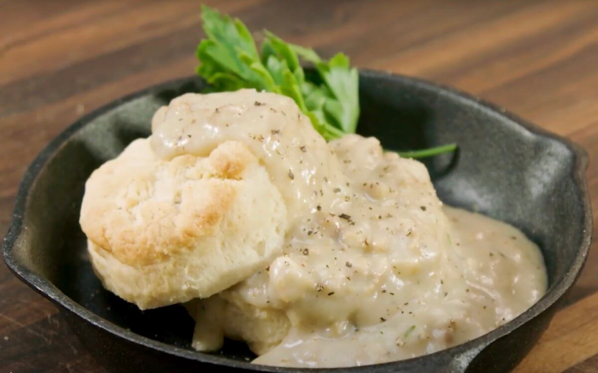 vegan biscuits and sausage gravy