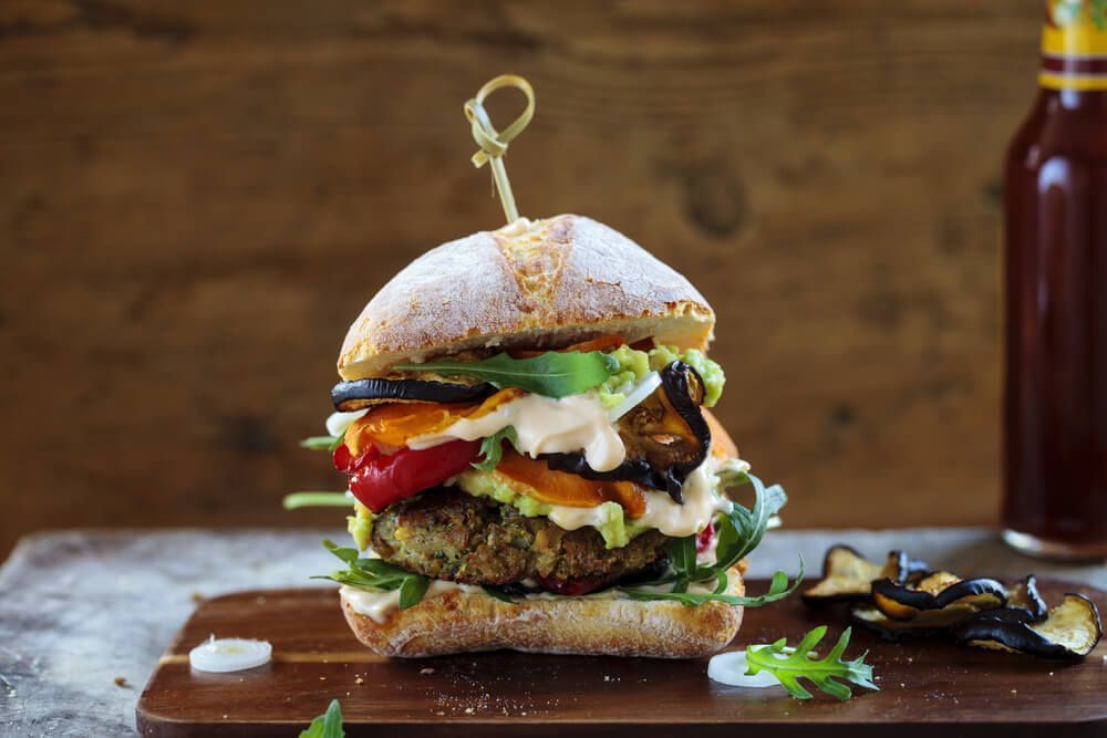 damn the tastiest vegan mushroom burger you’ll ever taste!