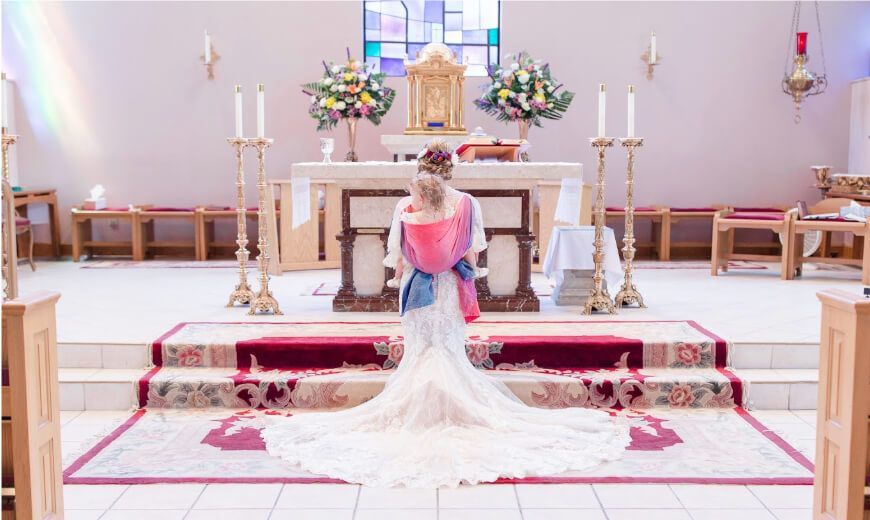 babywearing brides - the viral wedding trend everyone is talking about in Orlando, FL babywearing brides - the viral wedding trend everyone is talking about in Orlando, FL